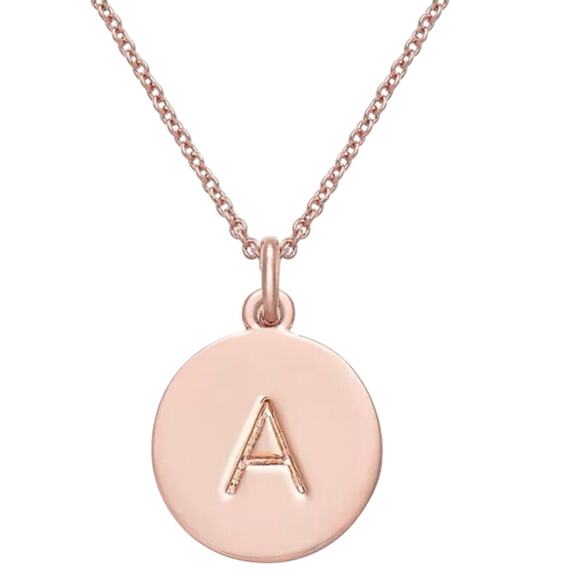Kate Spade NY Rose Gold-Tone Initial A Disc Pendant One in a Million Necklace - Picture 8 of 9